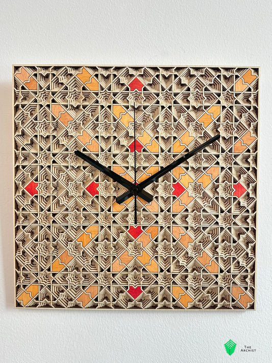 Islamic Geometric Clock: Pattern 33